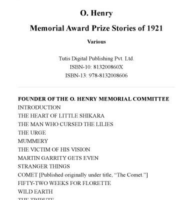 خرید و دانلود نسخه کامل کتاب O. Henry Memorial Award Prize Stories Of 1921