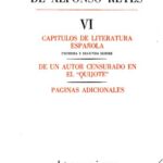 خرید و دانلود نسخه کامل کتاب Obras completas de Alfonso Reyes. Capítulos de literatura española (I  y II series). De un autor censurado en el “Quijote”. Páginas adicionales