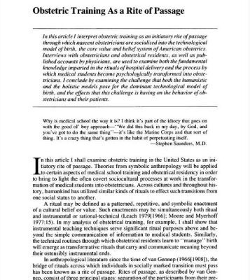 خرید و دانلود نسخه کامل کتاب Obstetric Training as a Rite of Passage [article]