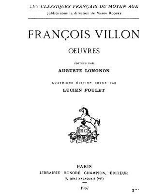 خرید و دانلود نسخه کامل کتاب Oeuvres de François Villon