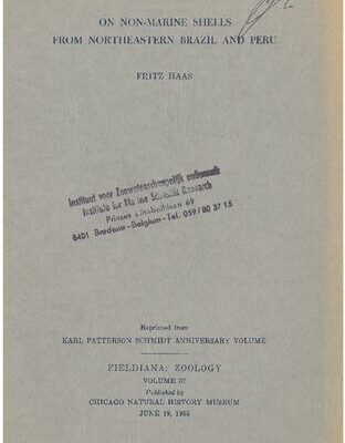 خرید و دانلود نسخه کامل کتاب On non-marine shells from Northeastern Brazil and Peru