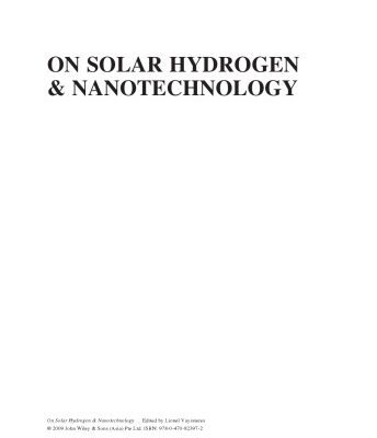 خرید و دانلود نسخه کامل کتاب On Solar Hydrogen & Nanotechnology