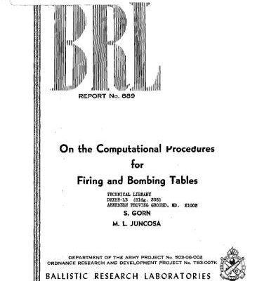 خرید و دانلود نسخه کامل کتاب On the Computational Procedures for Firing and Bombing Tables