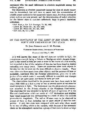 خرید و دانلود نسخه کامل کتاب On the Constancy of the Light of Red Stars, with Forty New Variables of This Class