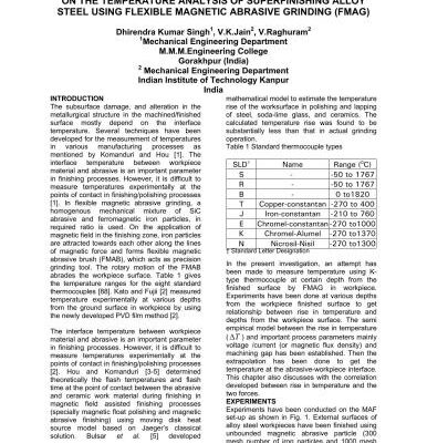 خرید و دانلود نسخه کامل کتاب On the temperature analysis of superfinishing alloy steel using flexible magnetic abrasive grinding (FMAG)