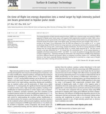 خرید و دانلود نسخه کامل کتاب On time-of-flight ion energy deposition into a metal target by high-intensity pulsed ion beam generated in bipolar-pulse mode