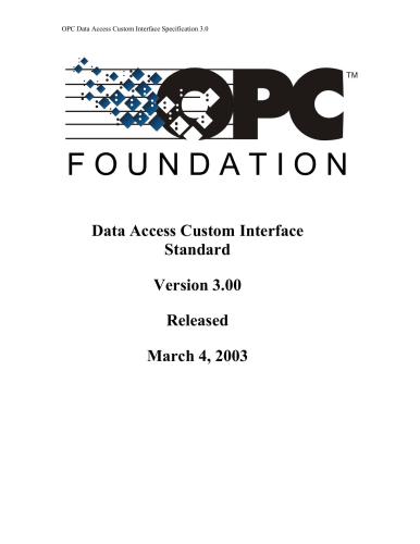 خرید و دانلود نسخه کامل کتاب OPC Complex Data Working Group Data Access Custom Interface Standard Version 3.00_68ef4c0fa1992.jpeg خرید و دانلود نسخه کامل کتاب OPC Complex Data Working Group Data Access Custom Interface Standard Version 3.00