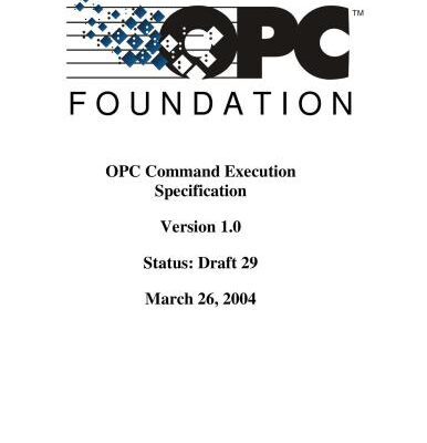 خرید و دانلود نسخه کامل کتاب OPC Complex Data Working Group OPC Command Execution Specification Version 1.0