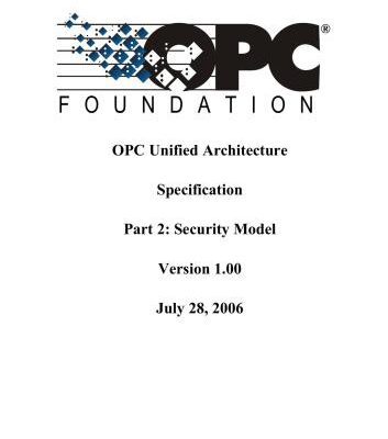 خرید و دانلود نسخه کامل کتاب OPC Unified Architecture Specification Part 2: Security Model Version 1.00
