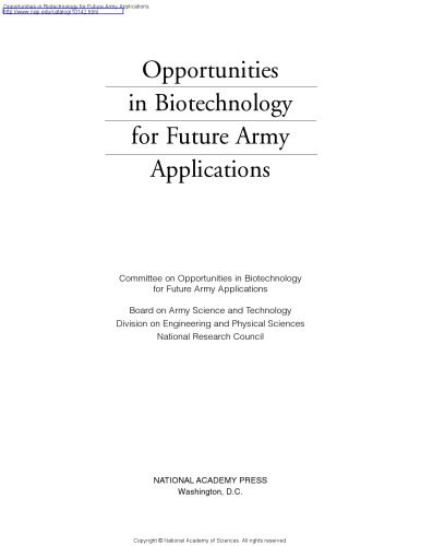 خرید و دانلود نسخه کامل کتاب Opportunities in Biotechnology for Future Army Applications_68e372f21a1ab.jpeg خرید و دانلود نسخه کامل کتاب Opportunities in Biotechnology for Future Army Applications