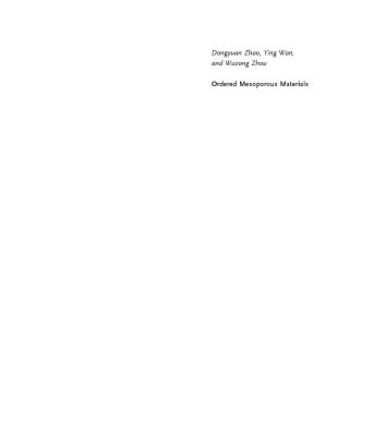 خرید و دانلود نسخه کامل کتاب Ordered Mesoporous Materials