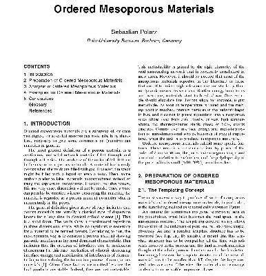 خرید و دانلود نسخه کامل کتاب Ordered Mesoporous Materials