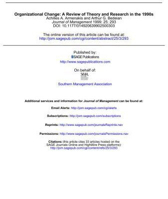خرید و دانلود نسخه کامل کتاب Organizational Change: A Review of Theory and Research in the 1990s