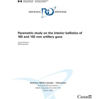 خرید و دانلود نسخه کامل کتاب Parametric study on the interior ballistics of 105 and 155 mm artillery guns / Параметрические исследования внутренней баллистики 105 и 155 мм артиллерийских орудий