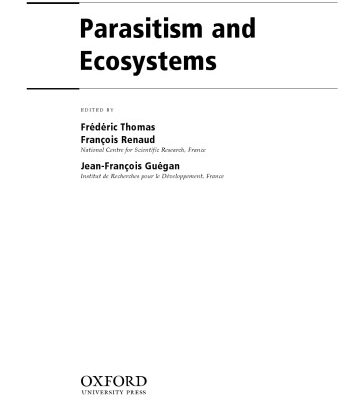 خرید و دانلود نسخه کامل کتاب Parasitism and Ecosystems