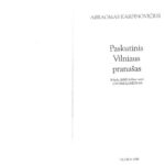 خرید و دانلود نسخه کامل کتاب Paskutinis Vilniaus pranašas