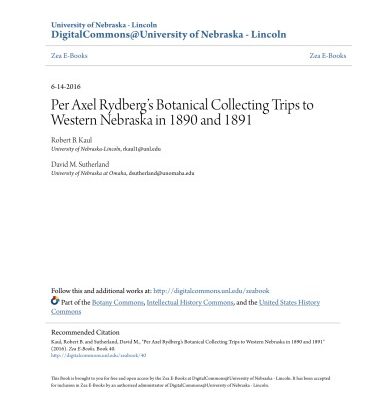 خرید و دانلود نسخه کامل کتاب Per Axel Rydberg’s Botanical Collecting Trips to Western Nebraska in 1890 and 1891