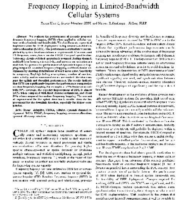 خرید و دانلود نسخه کامل کتاب Performance and Implementation of Dynamic Frequency Hopping in Limited-Bandwidth Cellular Systems