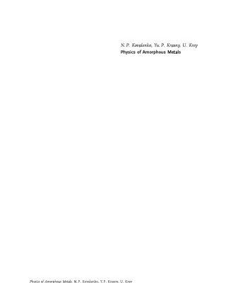 خرید و دانلود نسخه کامل کتاب Physics of Amorphous Metals