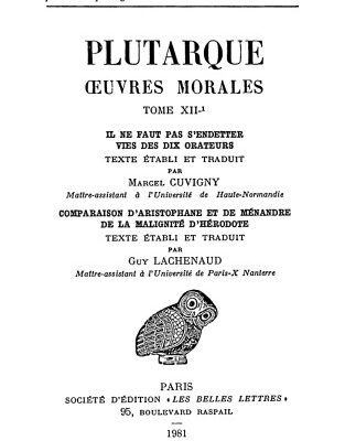 خرید و دانلود نسخه کامل کتاب Plutarque: Oeuvres morales, Tome XII, 1re partie: Traités 54-57
