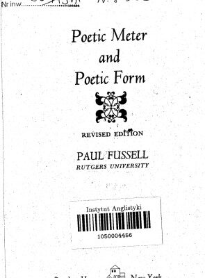خرید و دانلود نسخه کامل کتاب Poetic Meter and Poetic Form