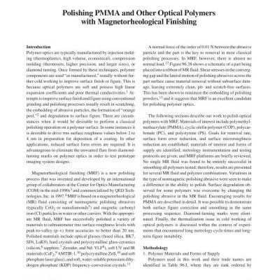 خرید و دانلود نسخه کامل کتاب Polishing PMMA and other optical polymers with magnetorheological finishing