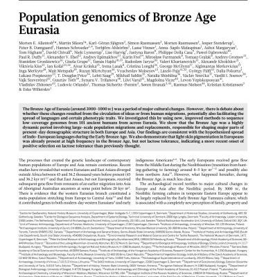 خرید و دانلود نسخه کامل کتاب Population genomics of Bronze Age Eurasia
