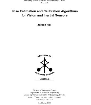 خرید و دانلود نسخه کامل کتاب Pose estimation and calibration algorithms for vision and inertial sensors