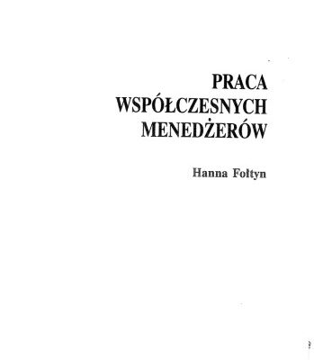 خرید و دانلود نسخه کامل کتاب Praca współczesnych menedżerów