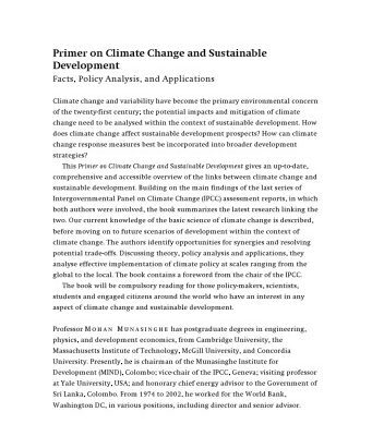 خرید و دانلود نسخه کامل کتاب Primer on Climate Change and Sustainable Development: Facts, Policy Analysis, and Applications