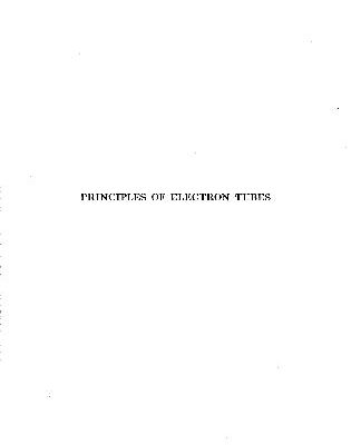 خرید و دانلود نسخه کامل کتاب Principle of electron tubes