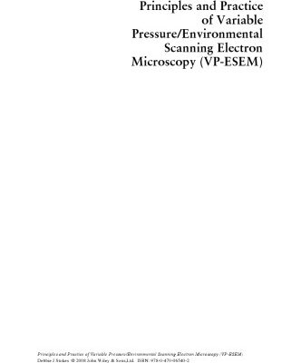 خرید و دانلود نسخه کامل کتاب Principles and practice of variable pressure/environmental scanning electron microscopy