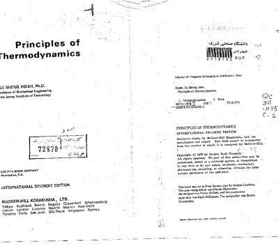 خرید و دانلود نسخه کامل کتاب Principles of Thermodynamics