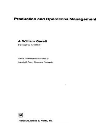 خرید و دانلود نسخه کامل کتاب Production and Operations Management