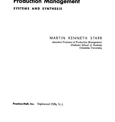 خرید و دانلود نسخه کامل کتاب Production Management: Systems and Synthesis