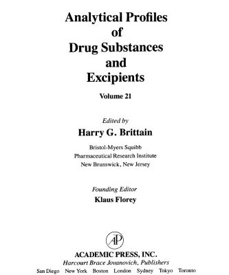 خرید و دانلود نسخه کامل کتاب Profiles of Drug Substances Vol 21