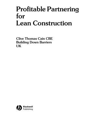 خرید و دانلود نسخه کامل کتاب Profitable Partnering for Lean Construction