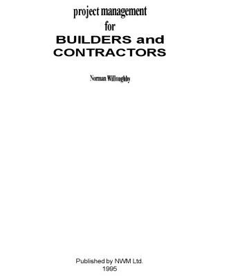 خرید و دانلود نسخه کامل کتاب Project Management for Builders and Contractors