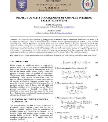 خرید و دانلود نسخه کامل کتاب Project quality management of complex interior ballistic systems