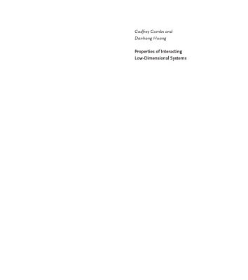خرید و دانلود نسخه کامل کتاب Properties of Interacting Low-Dimensional Systems