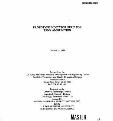 خرید و دانلود نسخه کامل کتاب Prototype indicator strip for tank ammunition