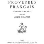 خرید و دانلود نسخه کامل کتاب Proverbes français antérieurs au XVe siècle