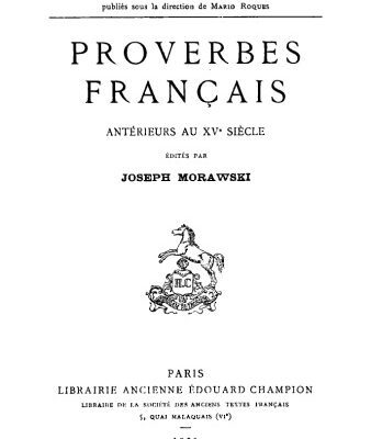 خرید و دانلود نسخه کامل کتاب Proverbes français antérieurs au XVe siècle
