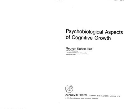 خرید و دانلود نسخه کامل کتاب Psychobiological Aspects of Cognitive Growth