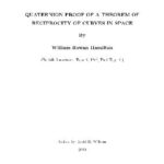 خرید و دانلود نسخه کامل کتاب Quaternion Proof of a Theorem of Reciprocity of Curves in Space