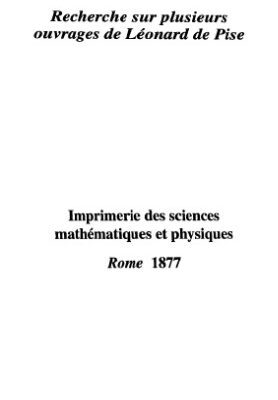 خرید و دانلود نسخه کامل کتاب recherche sur plusieurs ouvrages de leonard de pise