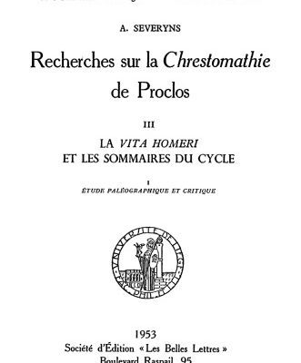 خرید و دانلود نسخه کامل کتاب Recherches sur la Chrestomathie de Proclos