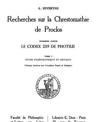 خرید و دانلود نسخه کامل کتاب Recherches sur la Chrestomathie de Proclos