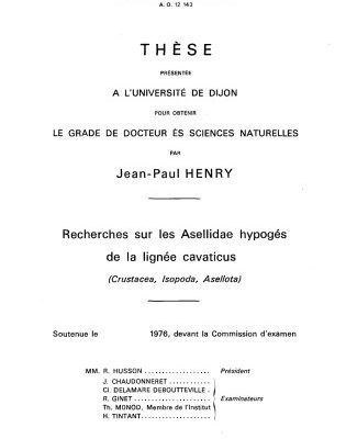 خرید و دانلود نسخه کامل کتاب Recherches sur les Asellidae hypogés de la lignée cavaticus (Crustacea, Isopoda, Asellota)