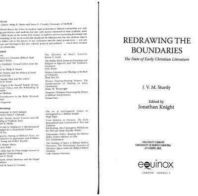 خرید و دانلود نسخه کامل کتاب Redrawing the Boundaries: The Date of Early Christian Literature (Bibleworld)